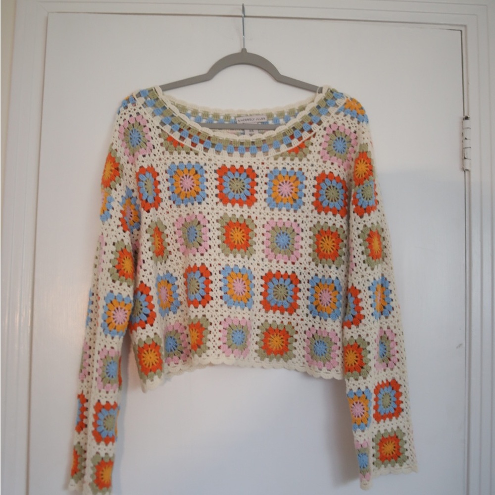 Sincerely Jules Colorful Crochet Sweater